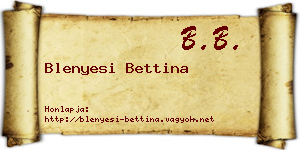 Blenyesi Bettina névjegykártya